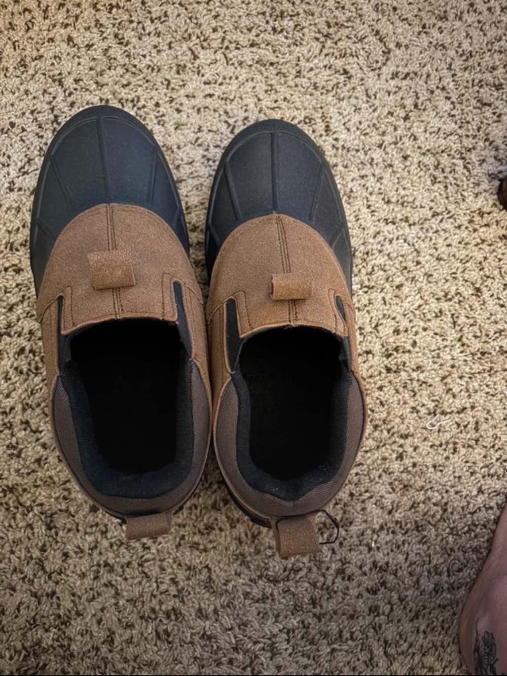 Polo by Ralph Lauren Brown and Black Slip-On Duck Boots